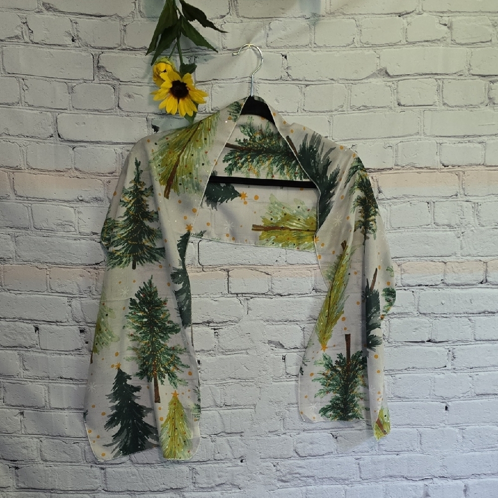Tree Print Scarf 12" x 60" Glitter Stars